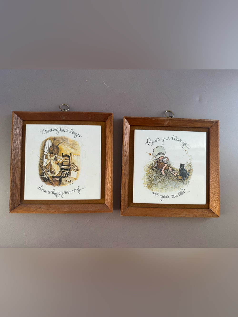 Holly Hobbie Wood Tone Brown Wall Picture Frame - Set of 2